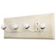Cream Double Loop Ceramic Iron Wooden Hooks